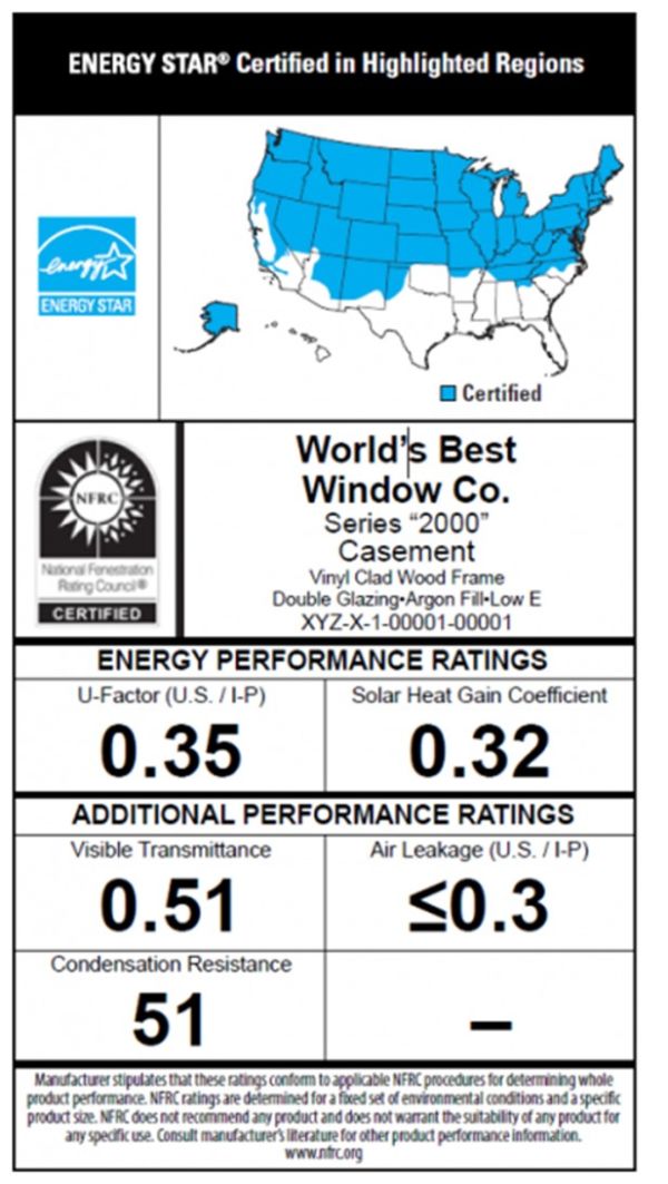 Energy star window label