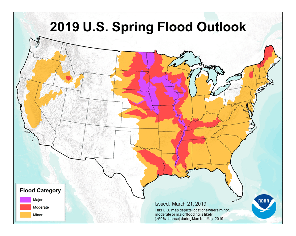NOAA flood map spring 2019