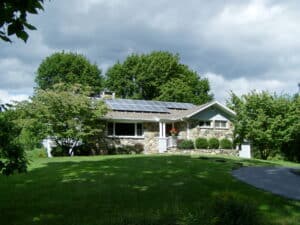 House with solar panels on the roof