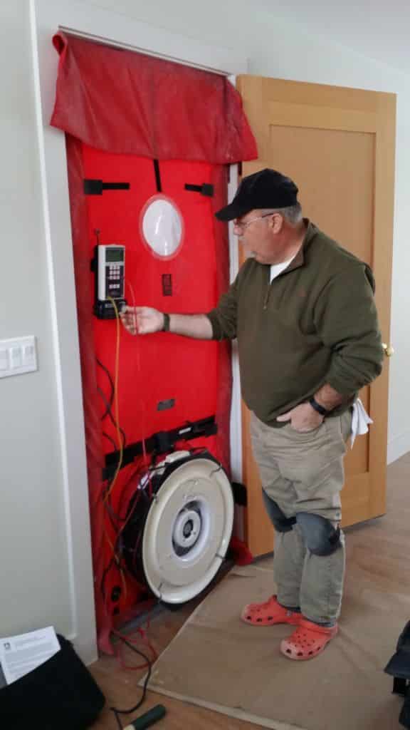 blower door test in progress