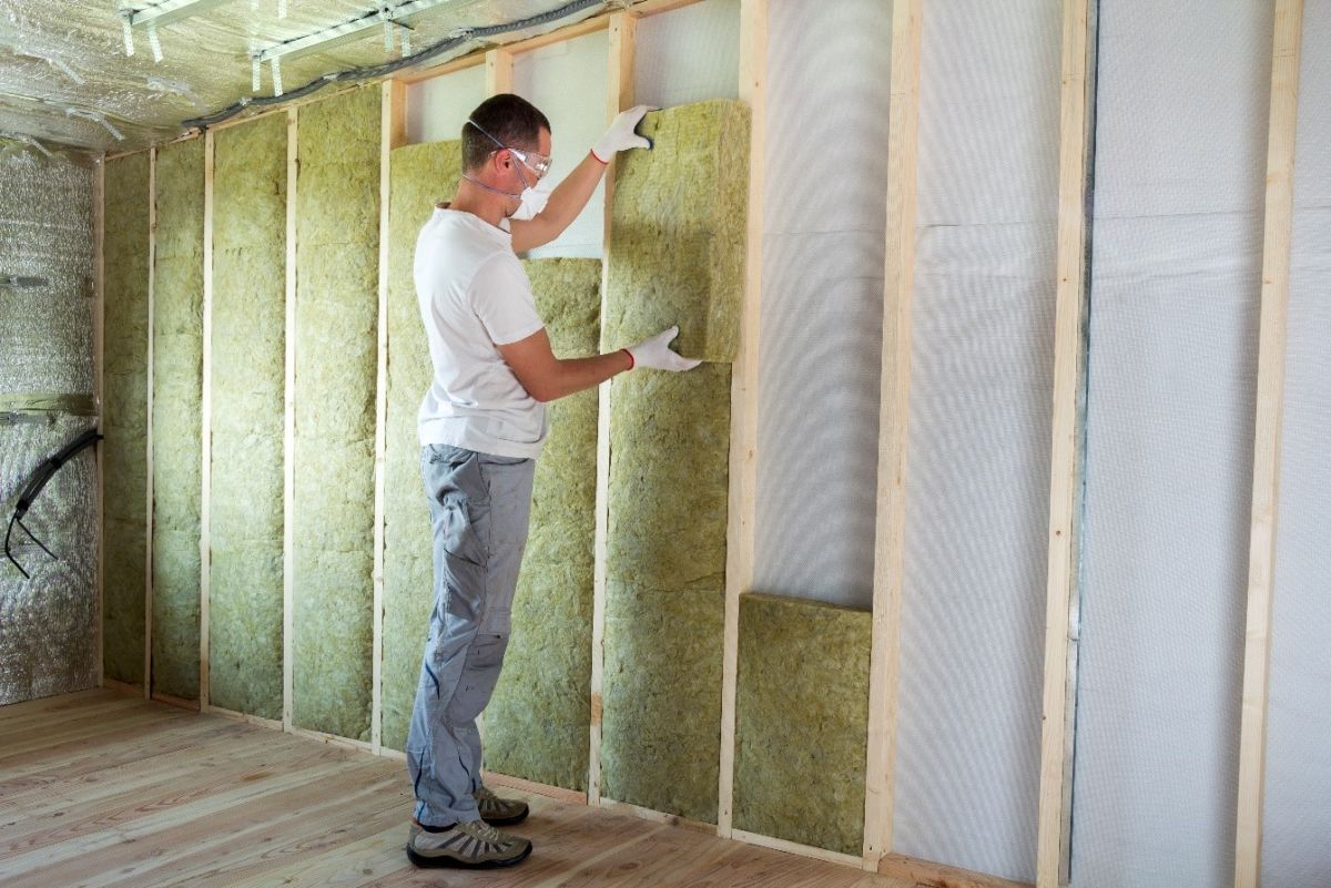 batt insulation being installed