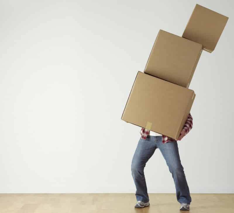 person with moving boxes