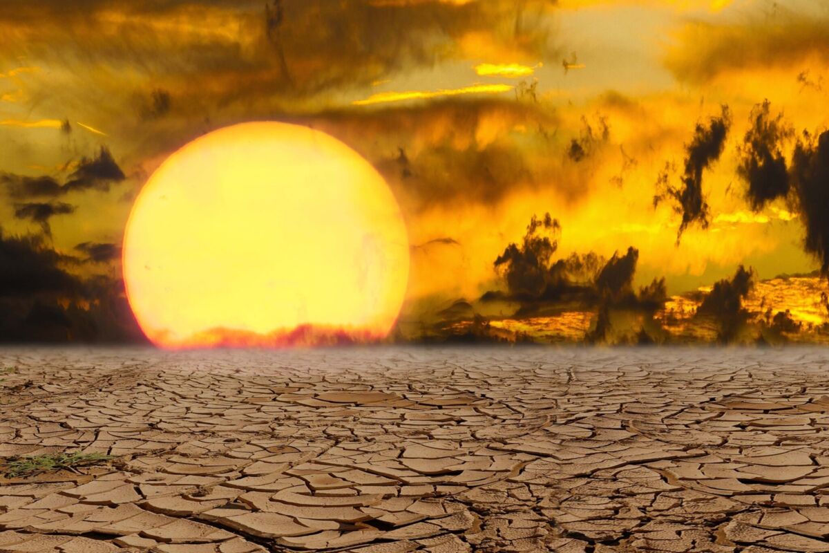 extreme heat desert sunset