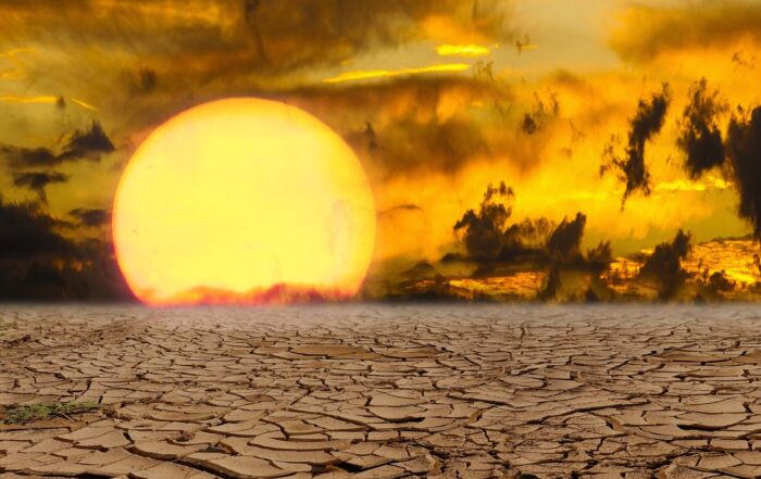 extreme heat desert sunset