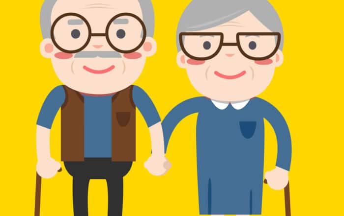 illustration of two senior adults