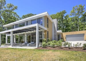 modern zero energy home in CT overlooking the sound